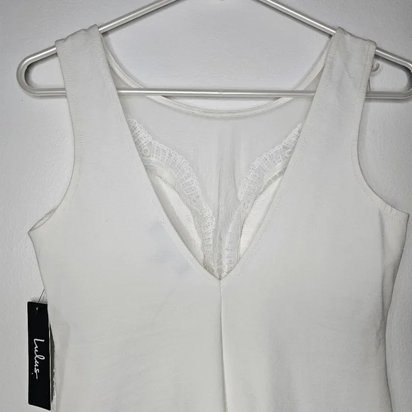 Lulus Cali Cantina White Lace Bodysuit Sz L - Picture 11 of 16